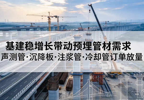 蓟州区基建稳增长带动预埋监测管材需求，声测管、沉降板、注浆管订单持续放量